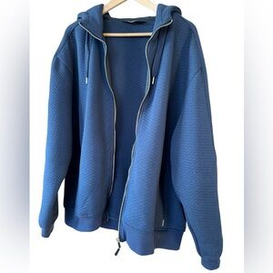 Men's Dakota Navy Quilted Zip Up Hoodie